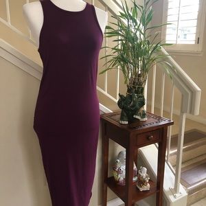 Purple Stretch Midi Dress